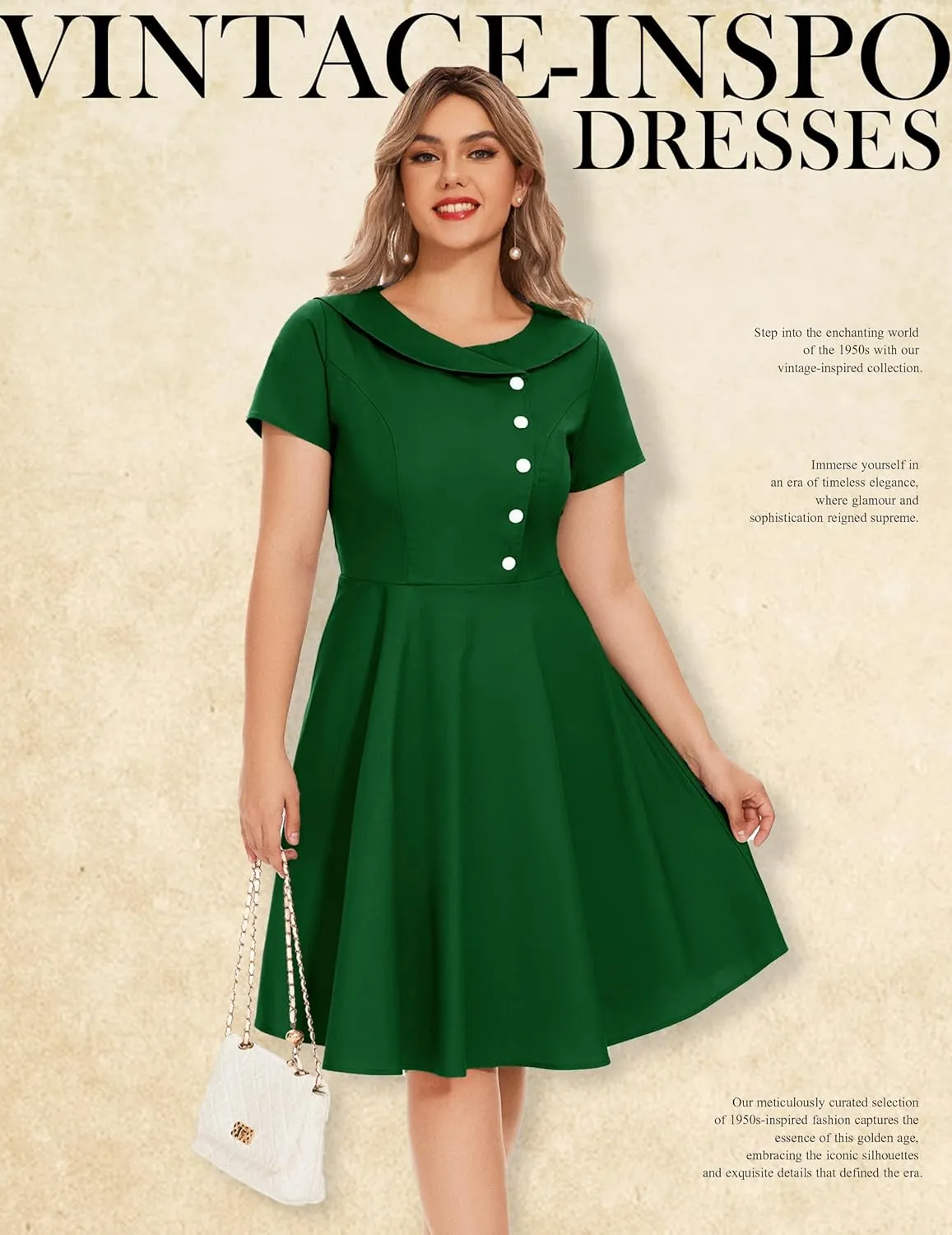 Wedtrend Women's 1950s Vintage Audrey Hepburn Style Cocktail Swing Dresses