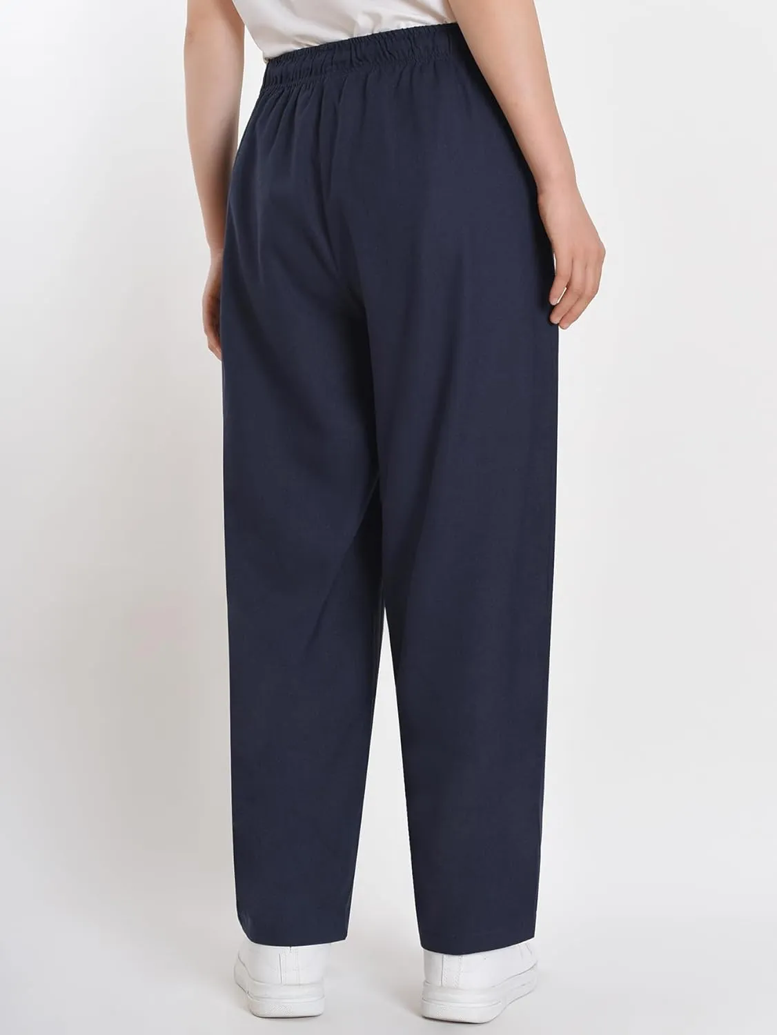 Weintee Women's Petite Linen Pants Barrel Leg