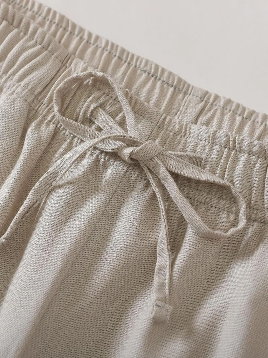 Weintee Women's Petite Linen Pants Barrel Leg