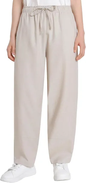 Weintee Women's Petite Linen Pants Barrel Leg