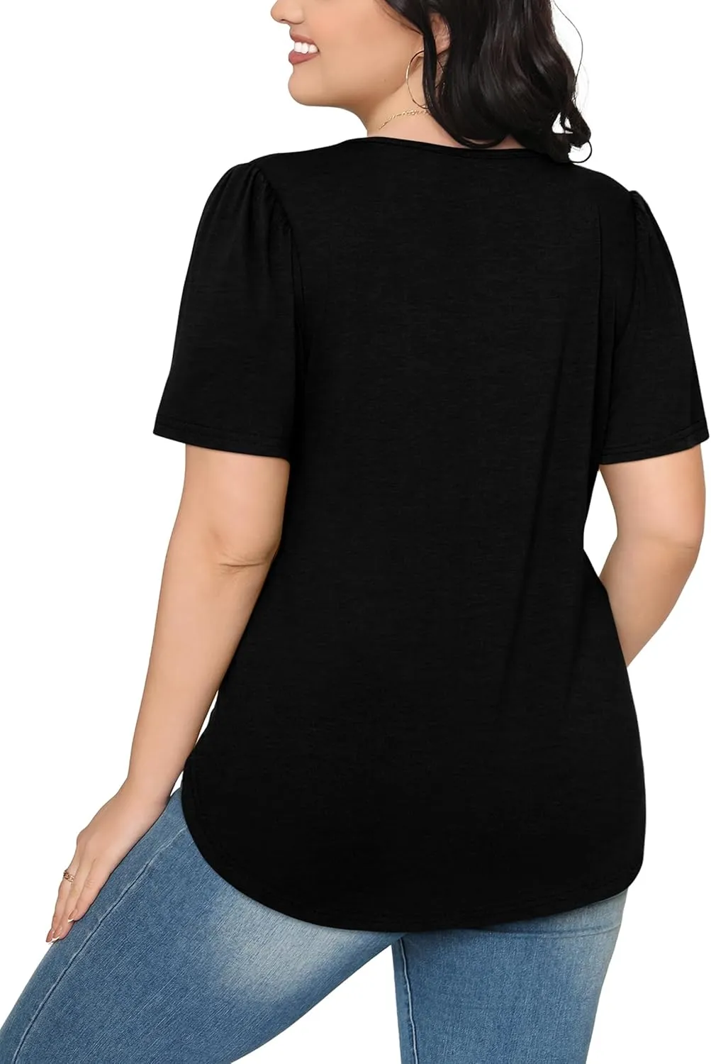 WIHOLL Short Sleeve Shirts for Women Summer Dressy Casual Tops Pleated Front