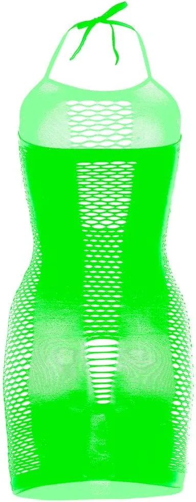 Women Sexy Lingerie Fishnet Babydoll Mesh Mini Dress Chemise