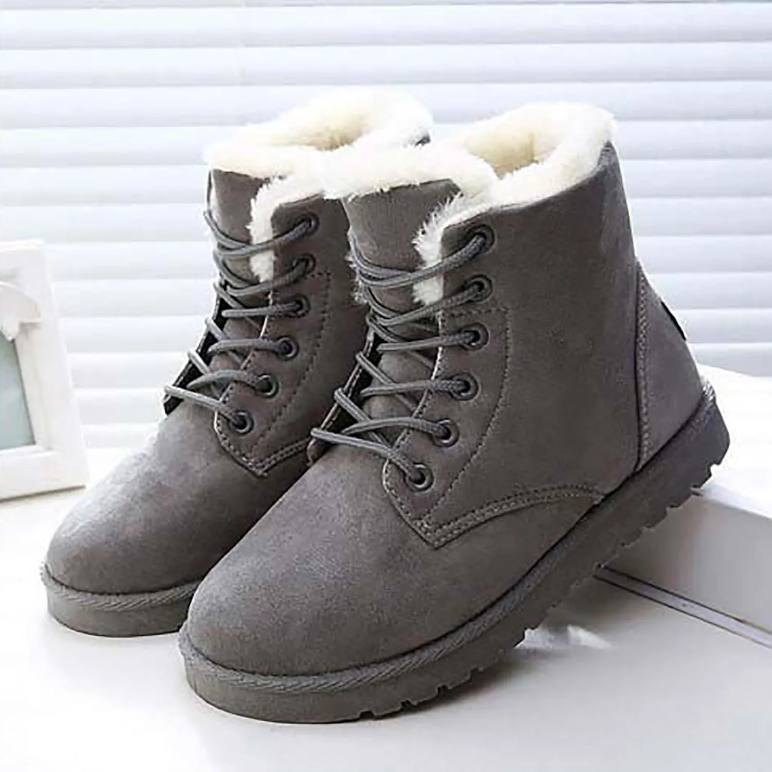 Womens Ankle Boots Snow Boots for Women Short Leather Boots Stacked Heel Womens Fahsion Boots Comfortable Womens Boot