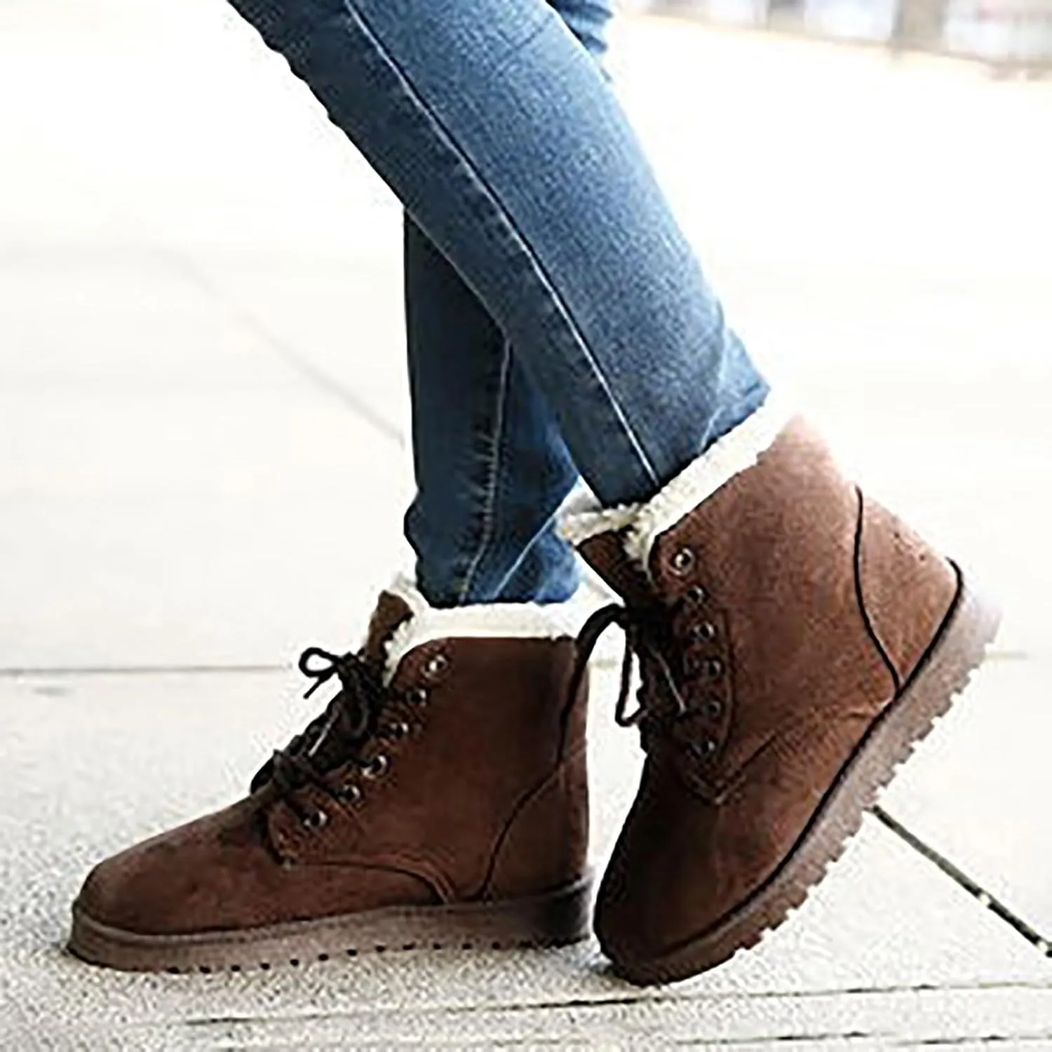 Womens Ankle Boots Snow Boots for Women Short Leather Boots Stacked Heel Womens Fahsion Boots Comfortable Womens Boot