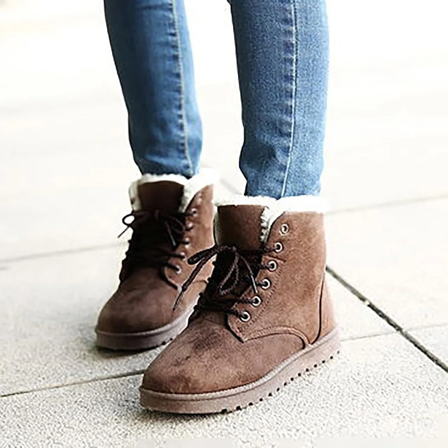 Womens Ankle Boots Snow Boots for Women Short Leather Boots Stacked Heel Womens Fahsion Boots Comfortable Womens Boot