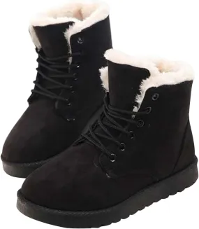 Womens Ankle Boots Snow Boots for Women Short Leather Boots Stacked Heel Womens Fahsion Boots Comfortable Womens Boot