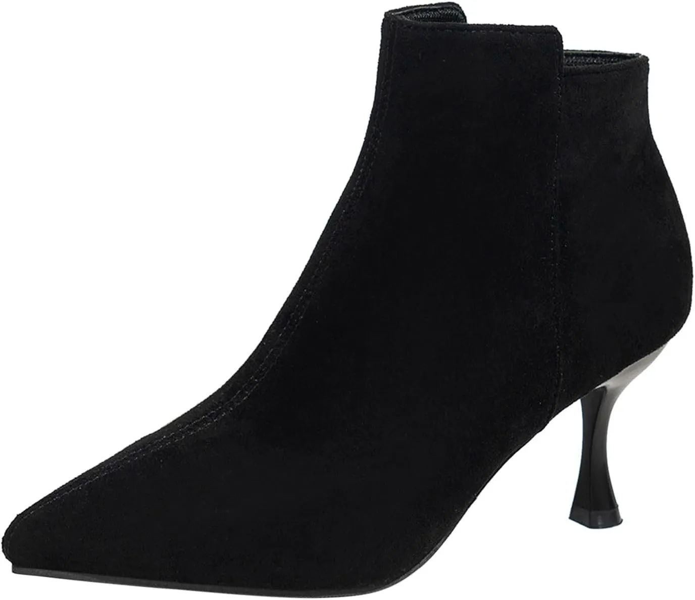 Womens Ankle Boots Womens Fall Boots Ladies Fashion Retro Suede Pointed Toe Side Zipper Slim Stiletto Heel Ankle Boot