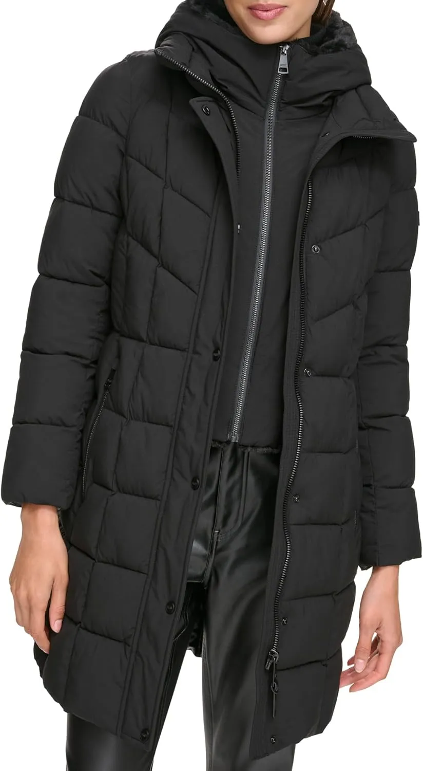 Women's Bib-Front Long Puffer