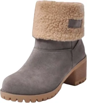 Womens Boots 2024 Winter Warm Snow Boots Ladies Casual Fashion Booties Ankle Boots Womens Mid Calf Boots