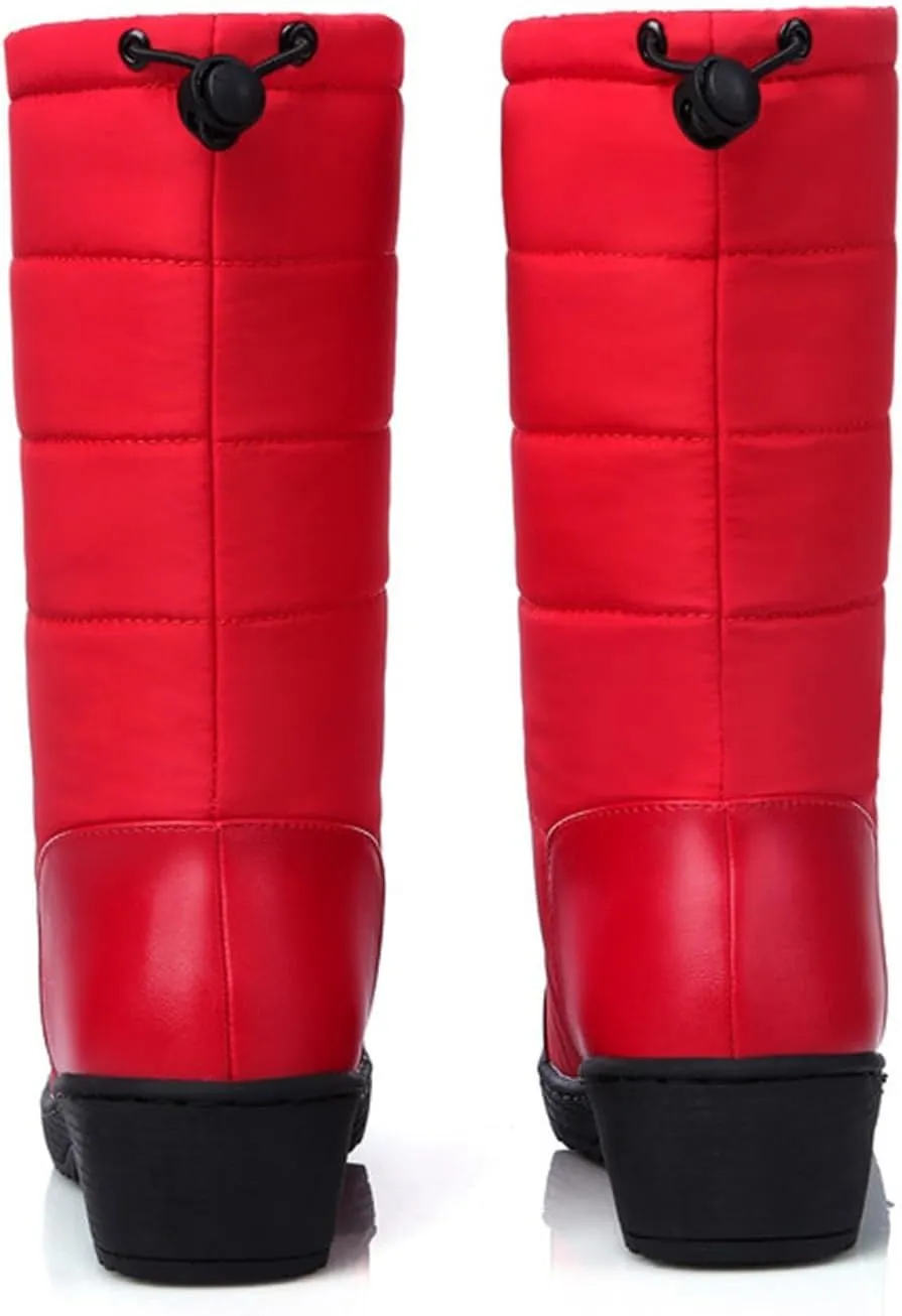 Womens Boots Winter Womens Boots Mid Calf Winter Boots Warm Snow Boots Comfortable Outdoor Thick Bottom Flat Snow Boots