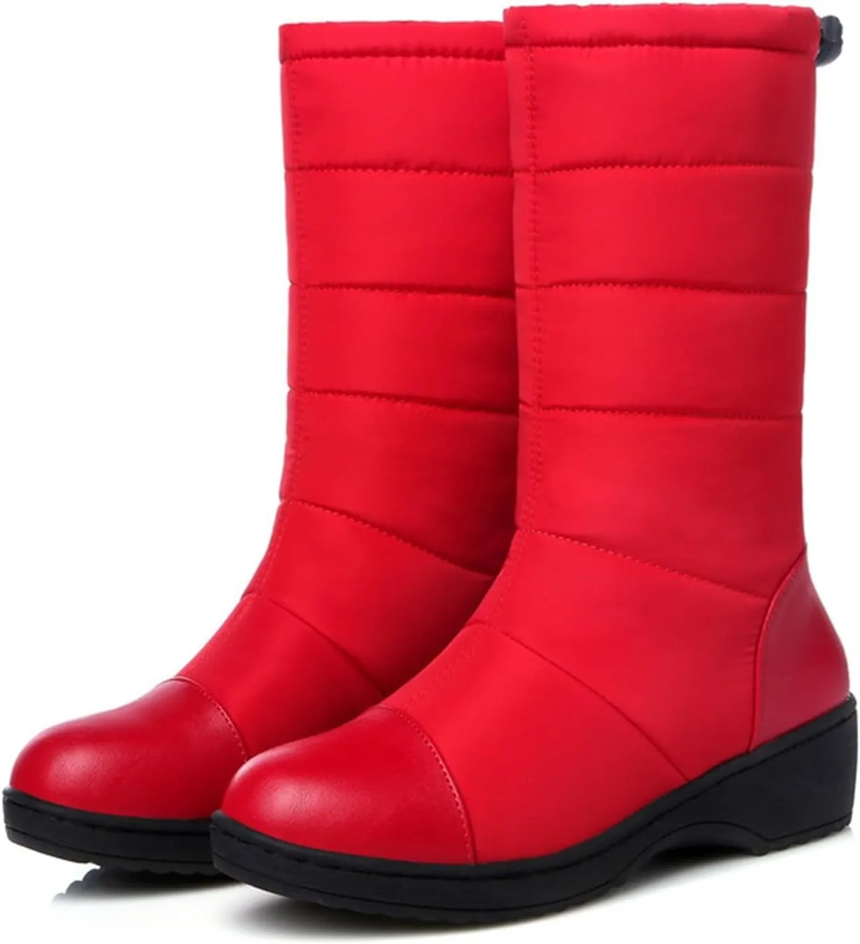 Womens Boots Winter Womens Boots Mid Calf Winter Boots Warm Snow Boots Comfortable Outdoor Thick Bottom Flat Snow Boots