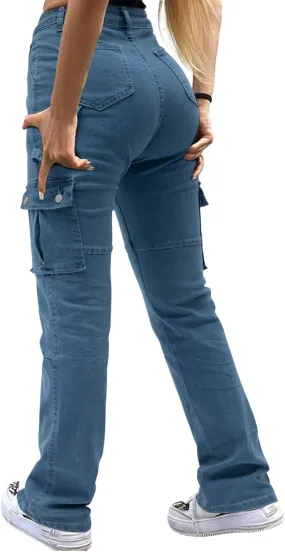 Women's Cargo Jeans Pants