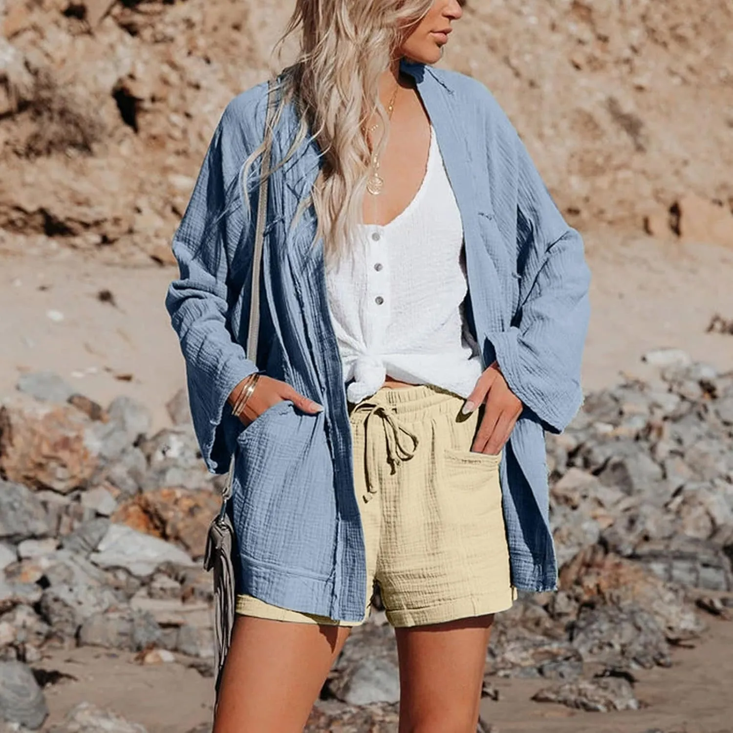Womens Casual Shorts High Waist Pants Straight Leg Sports Casual Loose Shorts Womens Bicycling Shorts 2025