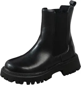 Womens Chelsea Boots Combat Boots Womens Fashion Round Toe Solid Color Lug Sole Elastic Thick Bottom Boots For Women