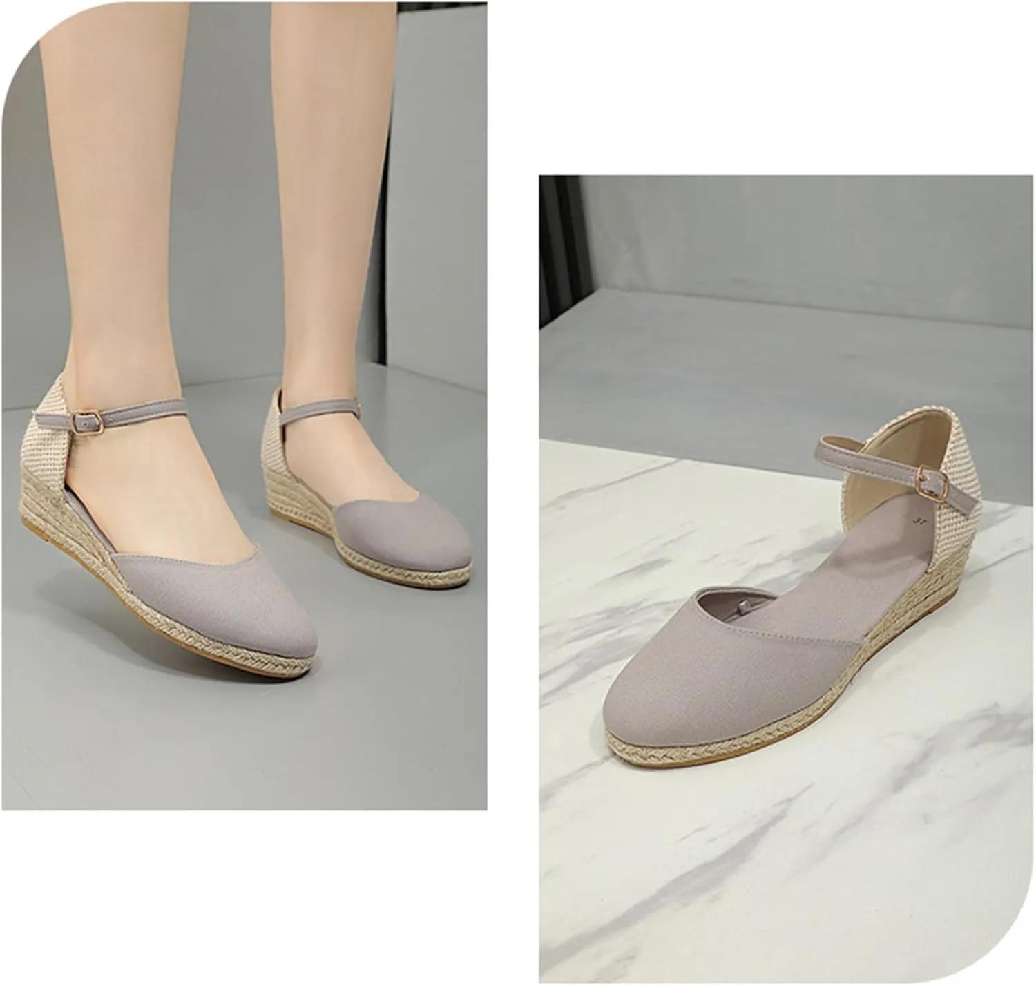 Womens Closed Toe Espadrille Shoes Ankle Strap Dressy Platform Wedge Sandals Casual Dressy Summer Platform Shoes