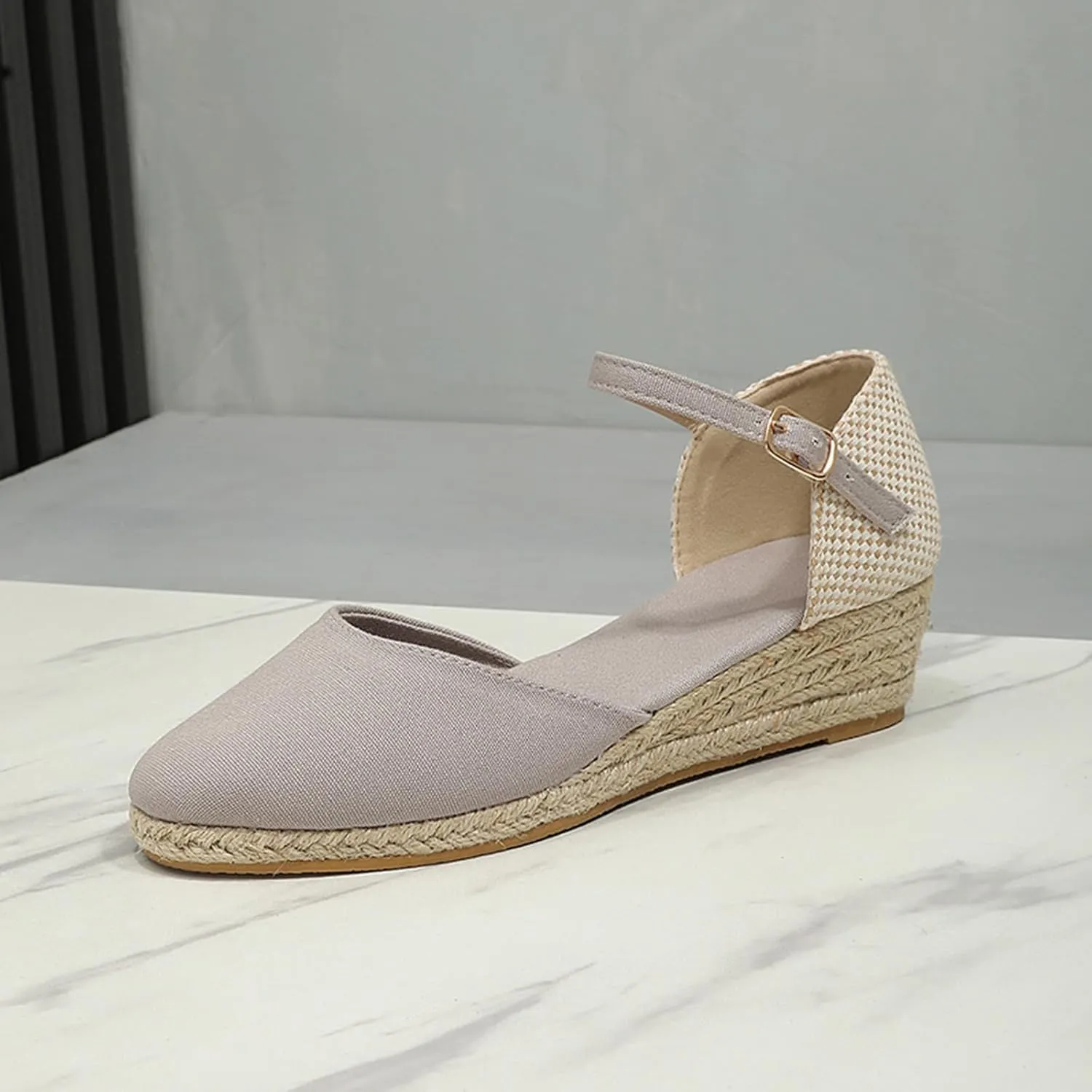 Womens Closed Toe Espadrille Shoes Ankle Strap Dressy Platform Wedge Sandals Casual Dressy Summer Platform Shoes