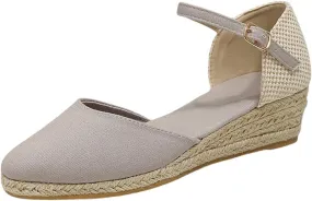 Womens Closed Toe Espadrille Shoes Ankle Strap Dressy Platform Wedge Sandals Casual Dressy Summer Platform Shoes
