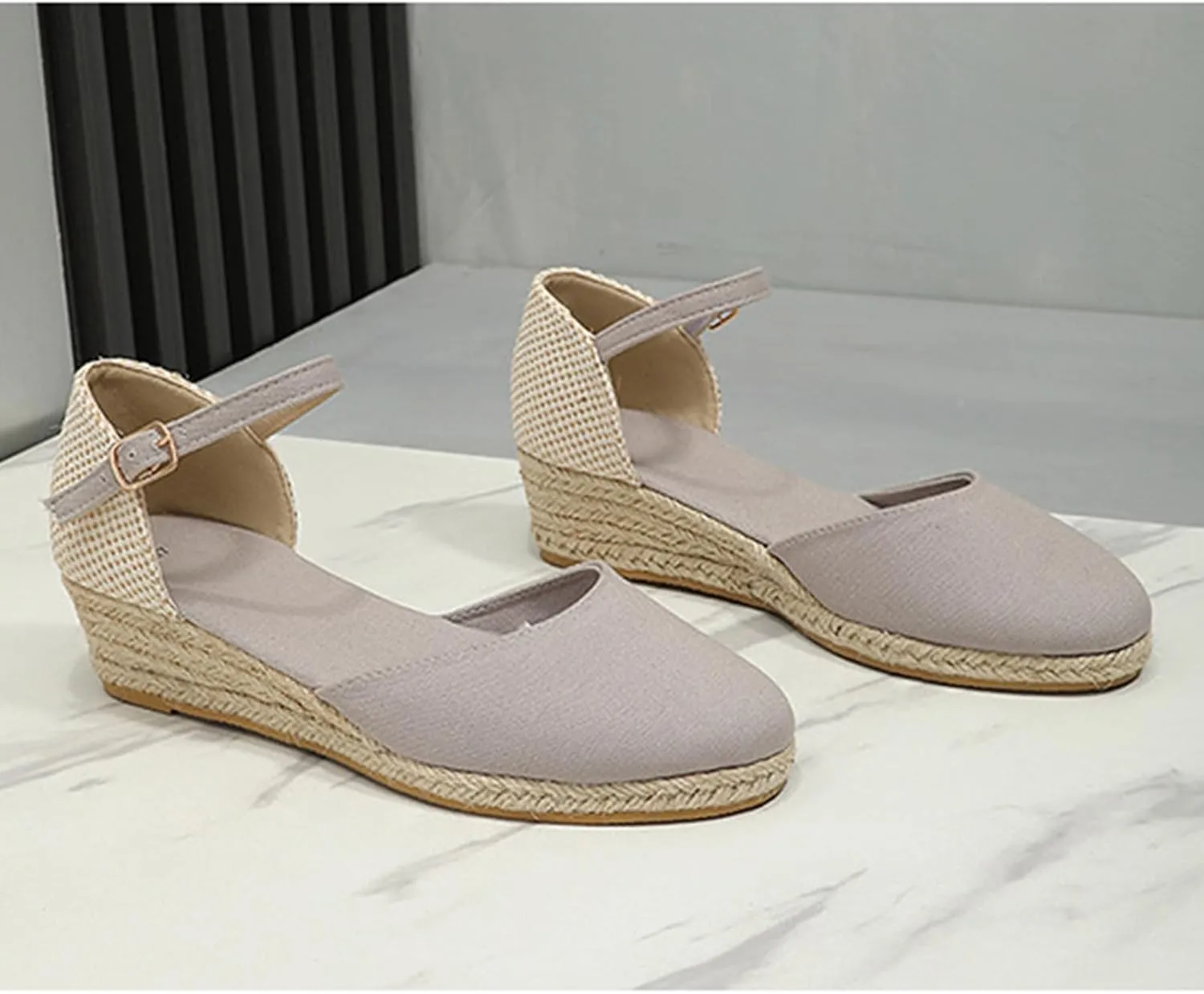 Womens Closed Toe Espadrille Shoes Ankle Strap Dressy Platform Wedge Sandals Casual Dressy Summer Platform Shoes