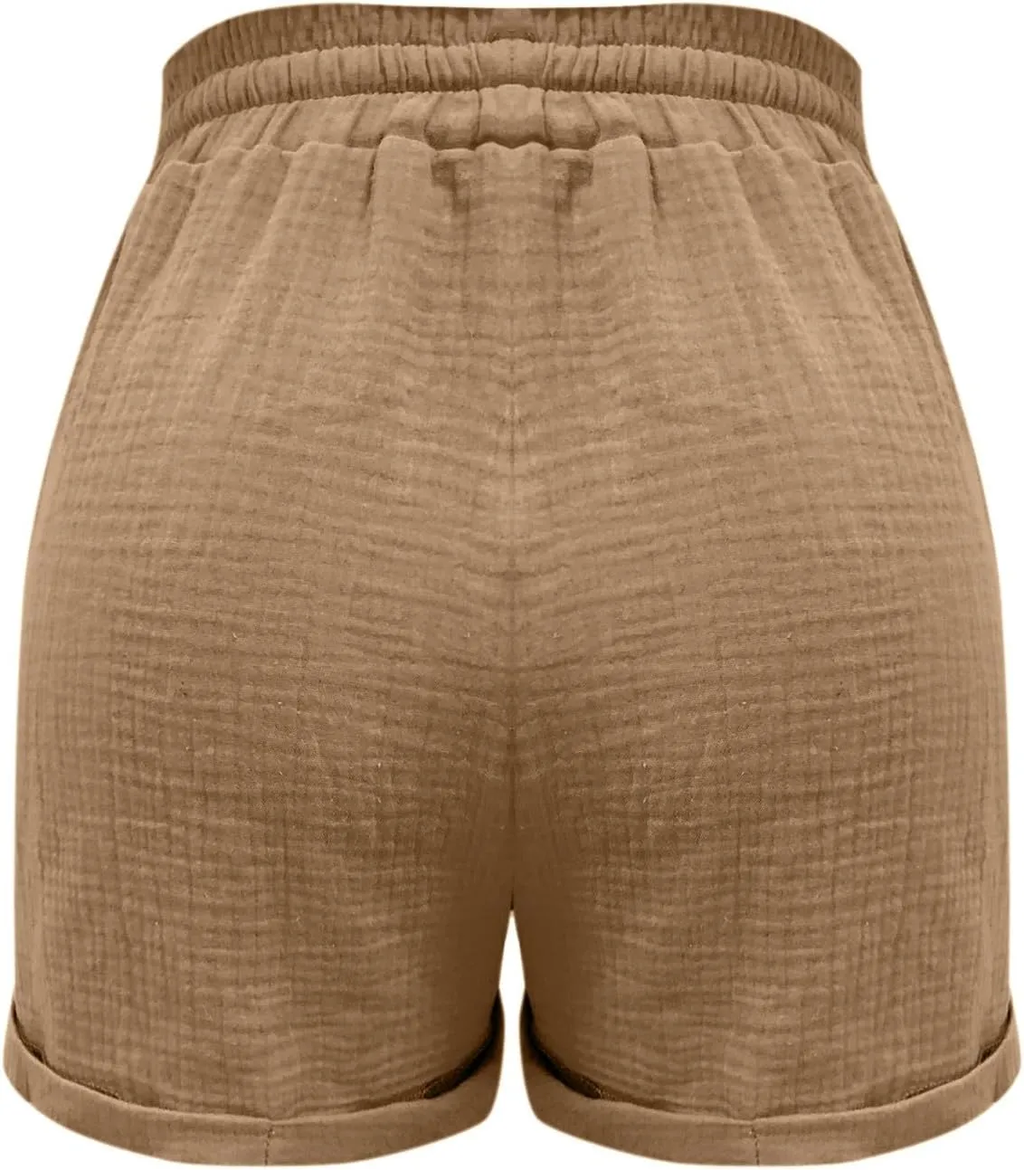 Womens Cotton Shorts, Linen Shorts for Women Summer Casual Shorts Drawstring Elastic Waist Beach Hiking Shorts
