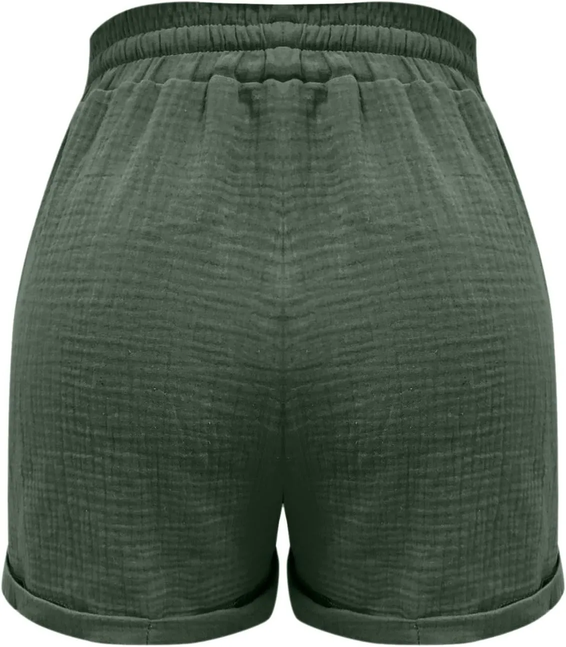 Womens Cotton Shorts, Linen Shorts for Women Summer Casual Shorts Drawstring Elastic Waist Beach Hiking Shorts