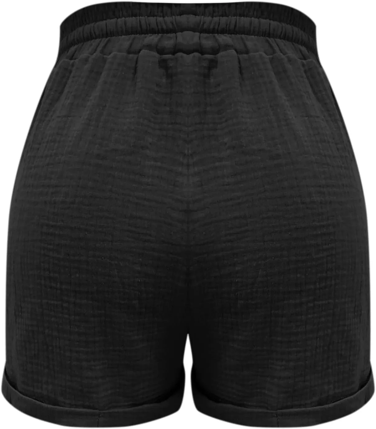 Womens Cotton Shorts, Linen Shorts for Women Summer Casual Shorts Drawstring Elastic Waist Beach Hiking Shorts