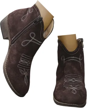 Womens Cowboy Boots Comfortable Chunky Block Heel Round Toe Western Womens Cowboy Boots Ankle Side Zipper Short Cowboy Boots