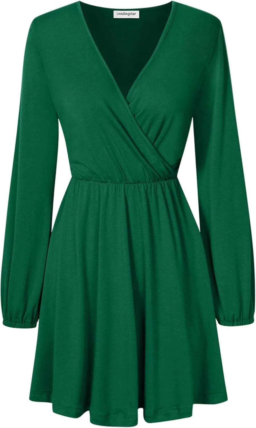 Women's Cross V-Neck Wrap Ruffle Party Mini Dress