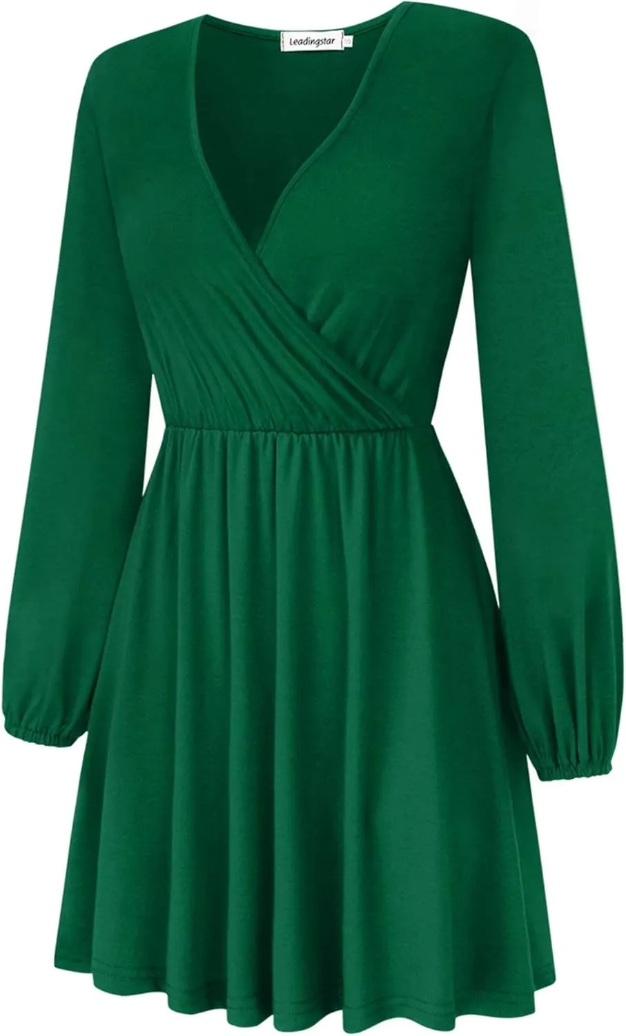 Women's Cross V-Neck Wrap Ruffle Party Mini Dress