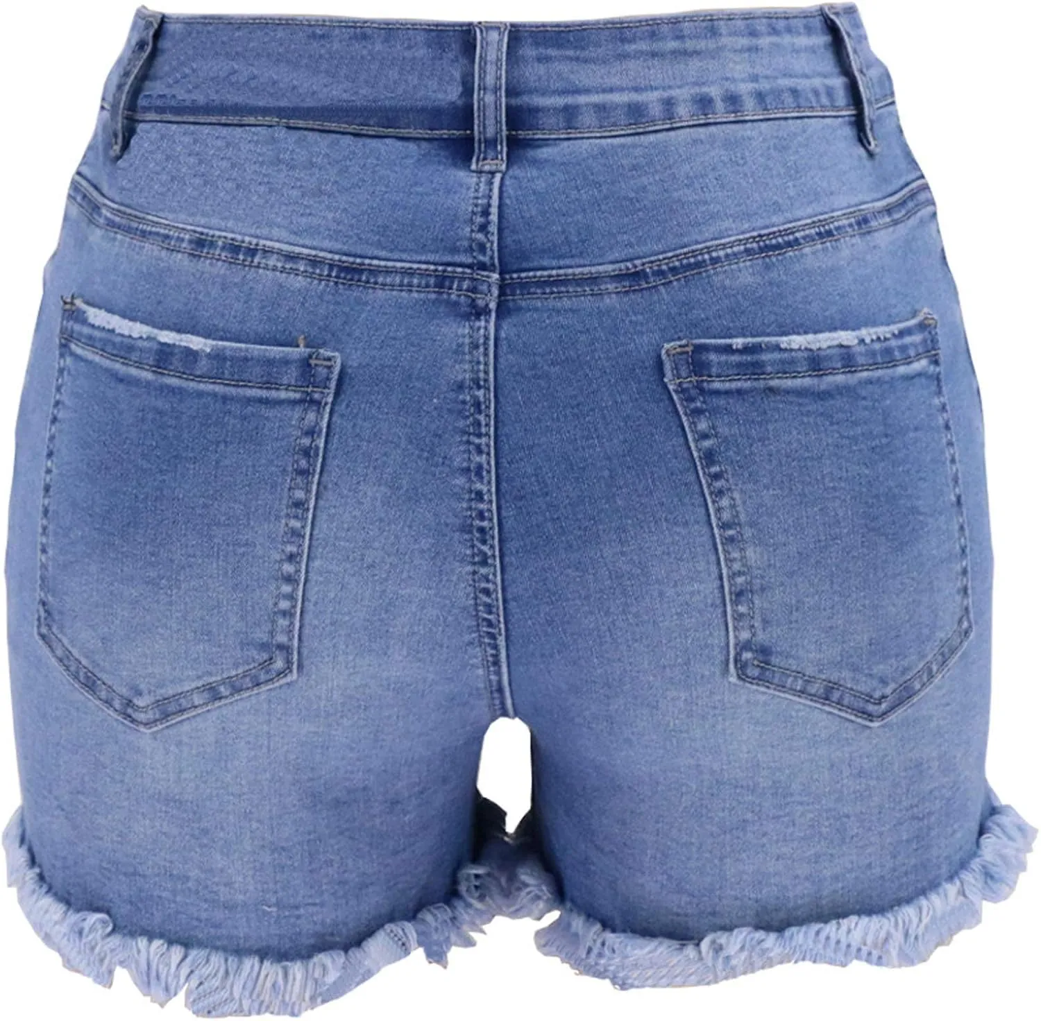 Womens Denim Shorts Mid Rise Ripped Jean Shorts Summer Stretchy Jean Shorts Distressed Rolled Hem Jeans Shorts