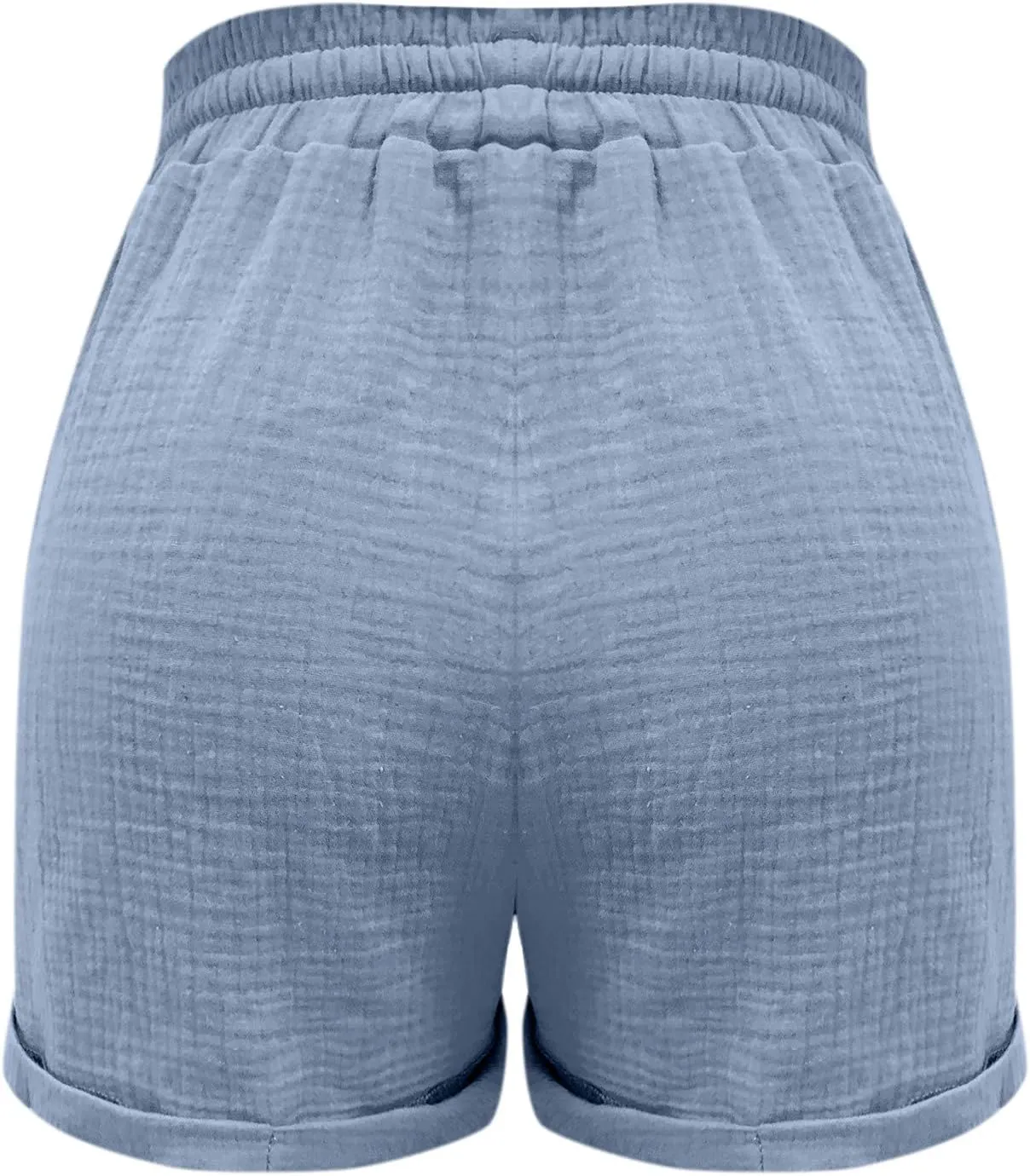 Womens Drawstring Shorts Elastic Waist Summer Casual Shorts with Pockets Comfy Linen Shorts High Waist Sweat Shorts