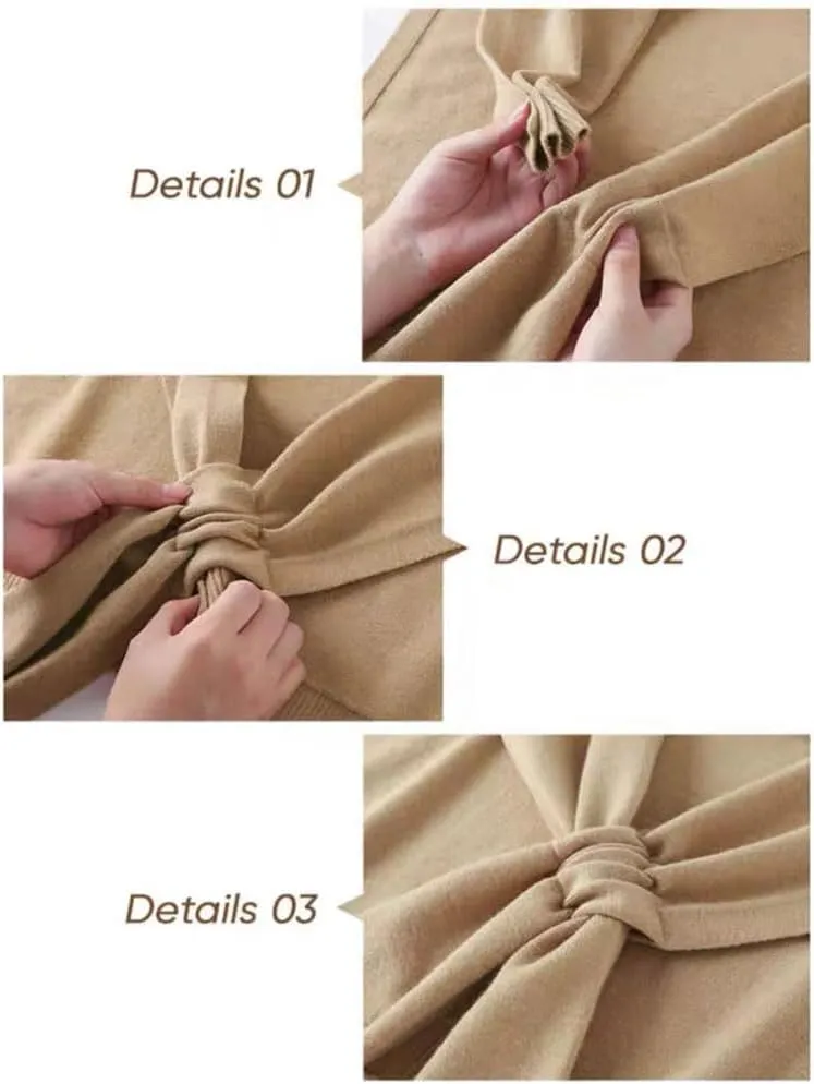 Women's Fashion Knitted Shawl - Khaki Sweater Shawl for Air-Conditioned Rooms