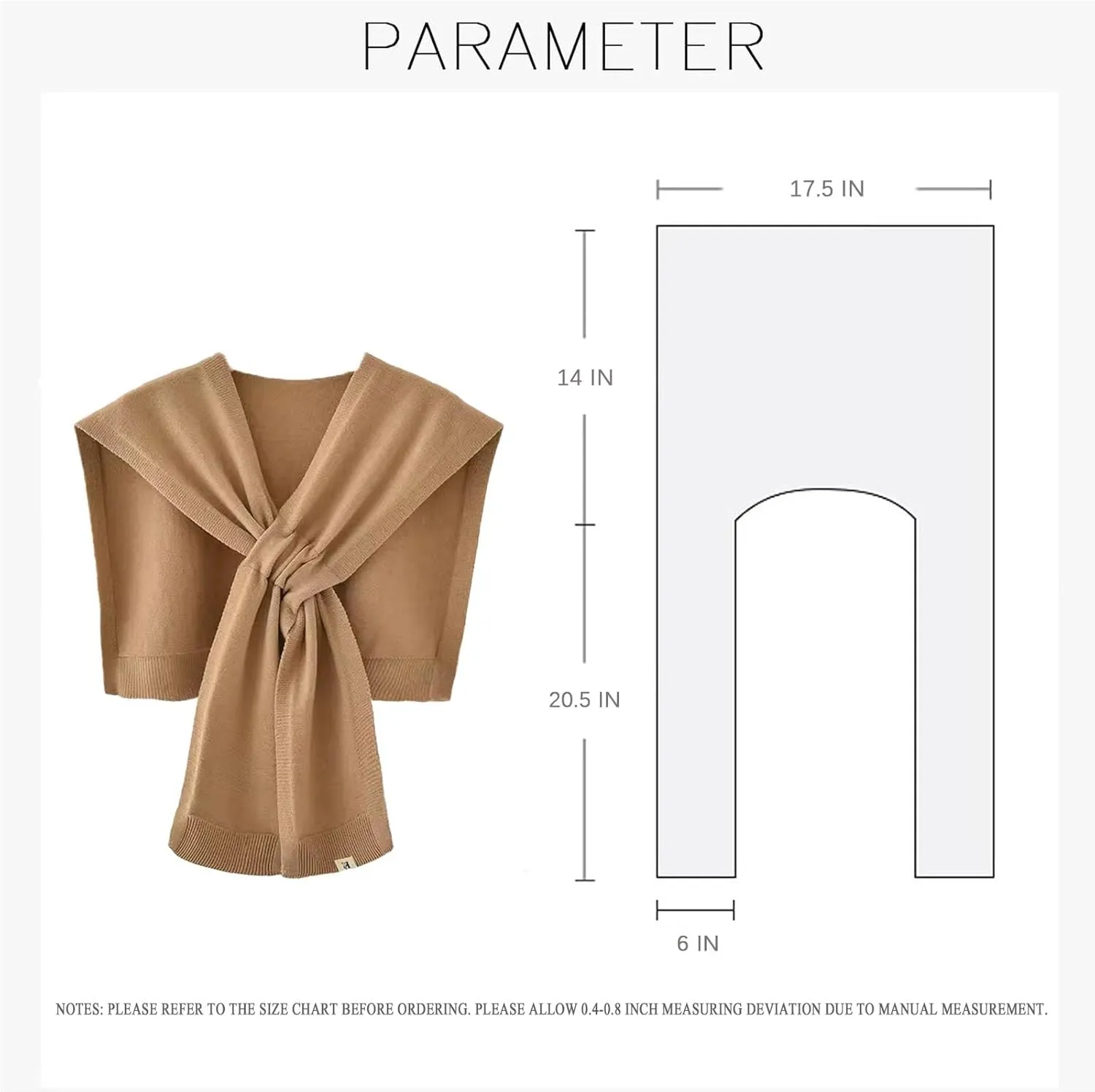 Women's Fashion Knitted Shawl - Khaki Sweater Shawl for Air-Conditioned Rooms
