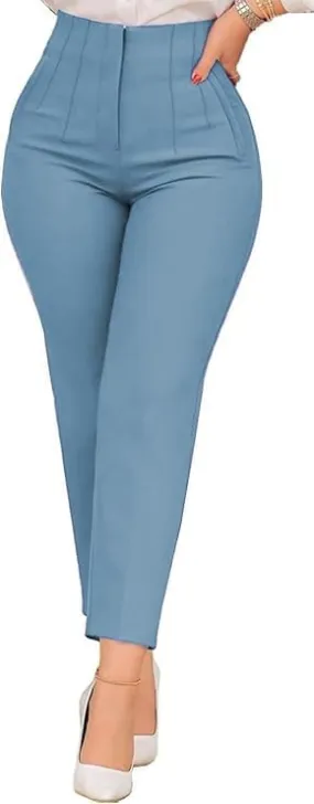 Womens High Waisted Pants 2025 Trendy Pleated Straight Leg Dress Pant Business Work Casual Trousers