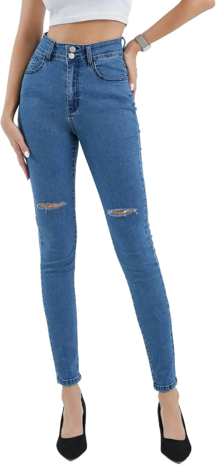 Women??s High Waisted Skinny Stretchy Denim Pants Curvy Jeggings Butt Lifting Jeans