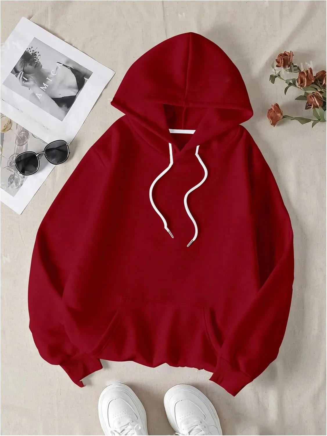 Women's Letter Print Hoodies Oversized Sweatshirt Long Sleeve Tops Pullover Pocketed Streetwear Women Outfits
