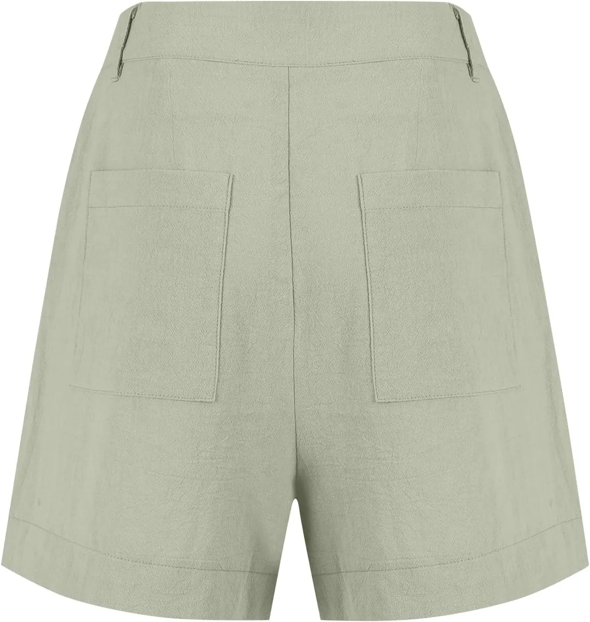 Womens Linen Shorts Casual Summer Lounge Shorts Lightweight Wide Leg Shorts with Pockets High Waisted Bermuda Shorts