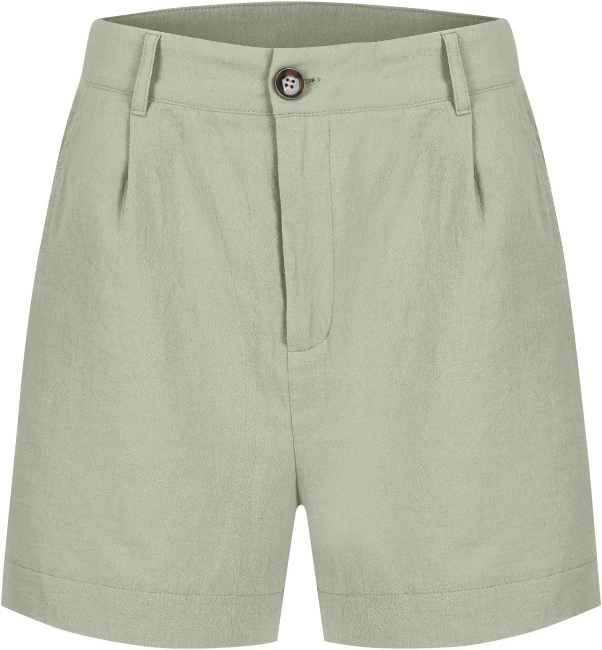 Womens Linen Shorts Casual Summer Lounge Shorts Lightweight Wide Leg Shorts with Pockets High Waisted Bermuda Shorts