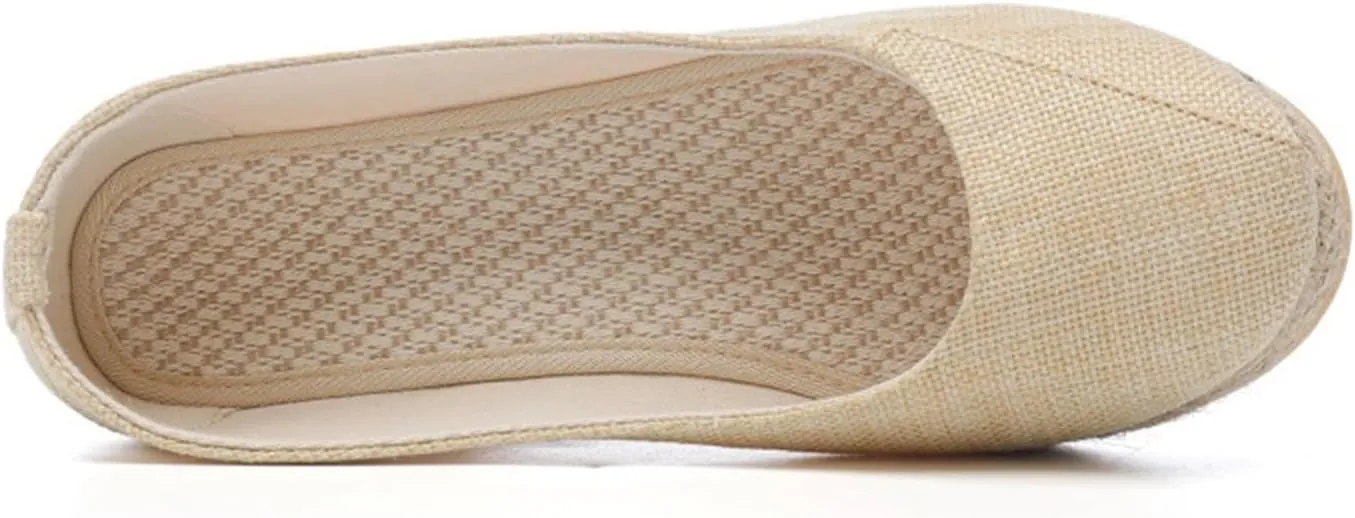 Womens Platform Espadrilles Wedge Slip On Closed Round Toe Sandals Casual Dressy Summer Platform Shoes Wedge Pumps Shoes