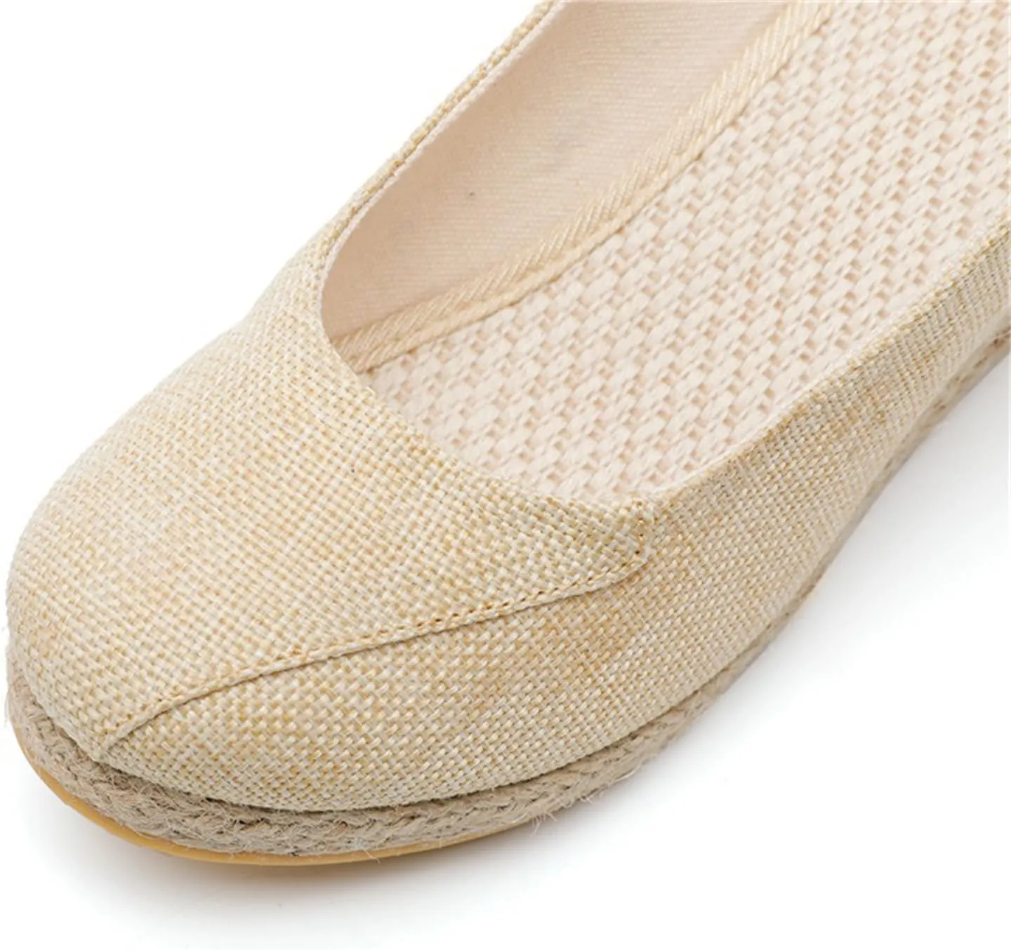 Womens Platform Espadrilles Wedge Slip On Closed Round Toe Sandals Casual Dressy Summer Platform Shoes Wedge Pumps Shoes
