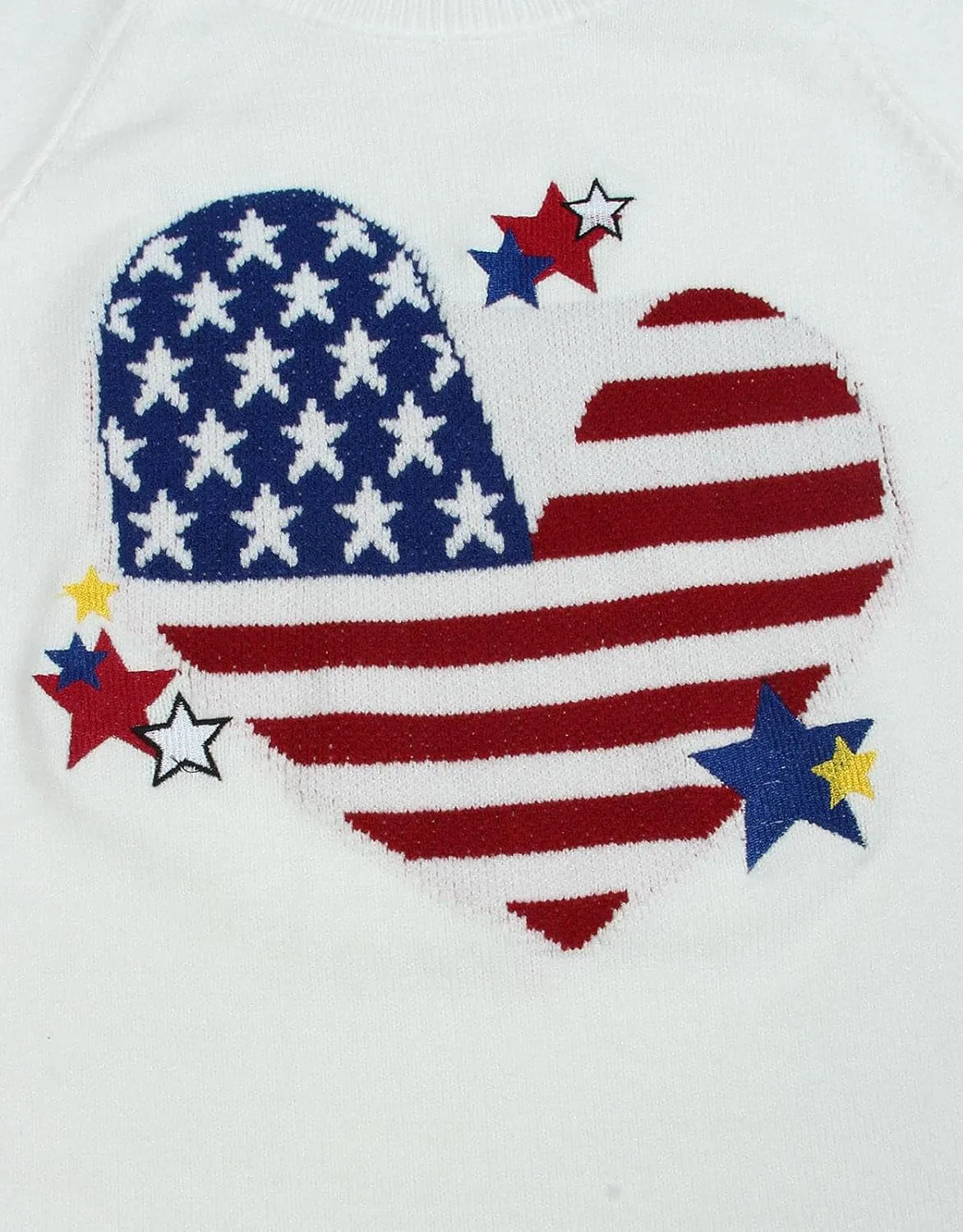 Women's Pullover Sweaters Long Sleeve Front Ribbed Knitted Cute Heart Sweater