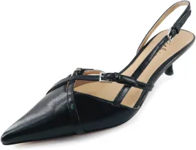 Womens Slingback Pointed Toe Heels Sandals