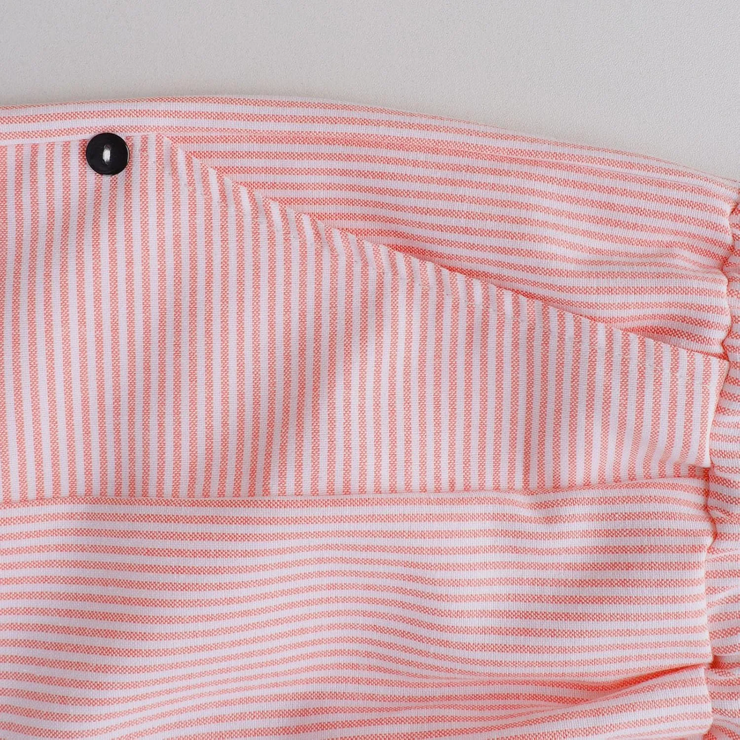 Womens Stripe Print Shorts Summer Knee-Length Casual Bermuda Shorts Lounge Shorts Elastic Waist Side Button Shorts