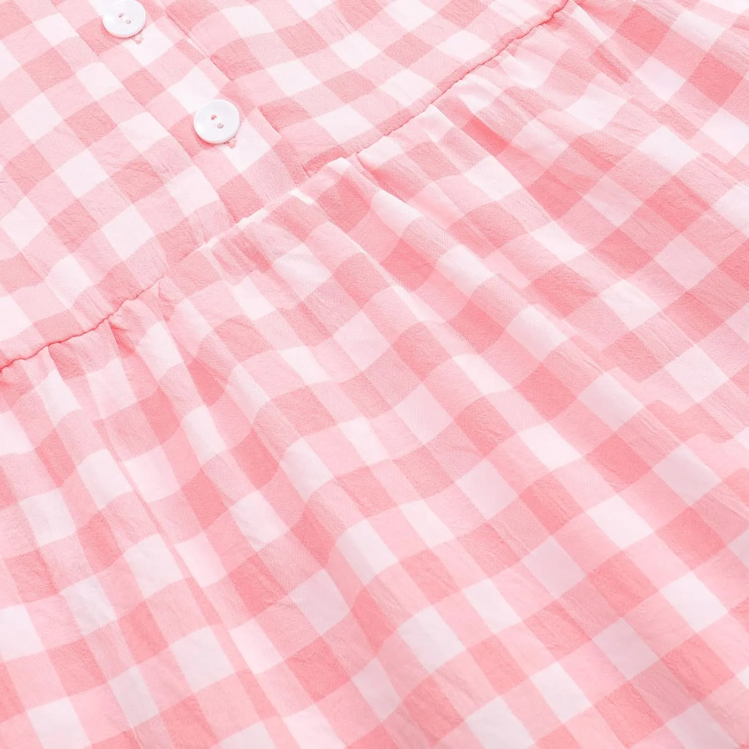 Women's Summer Casual V-Neck Sleeveless Plaid Button Dress
