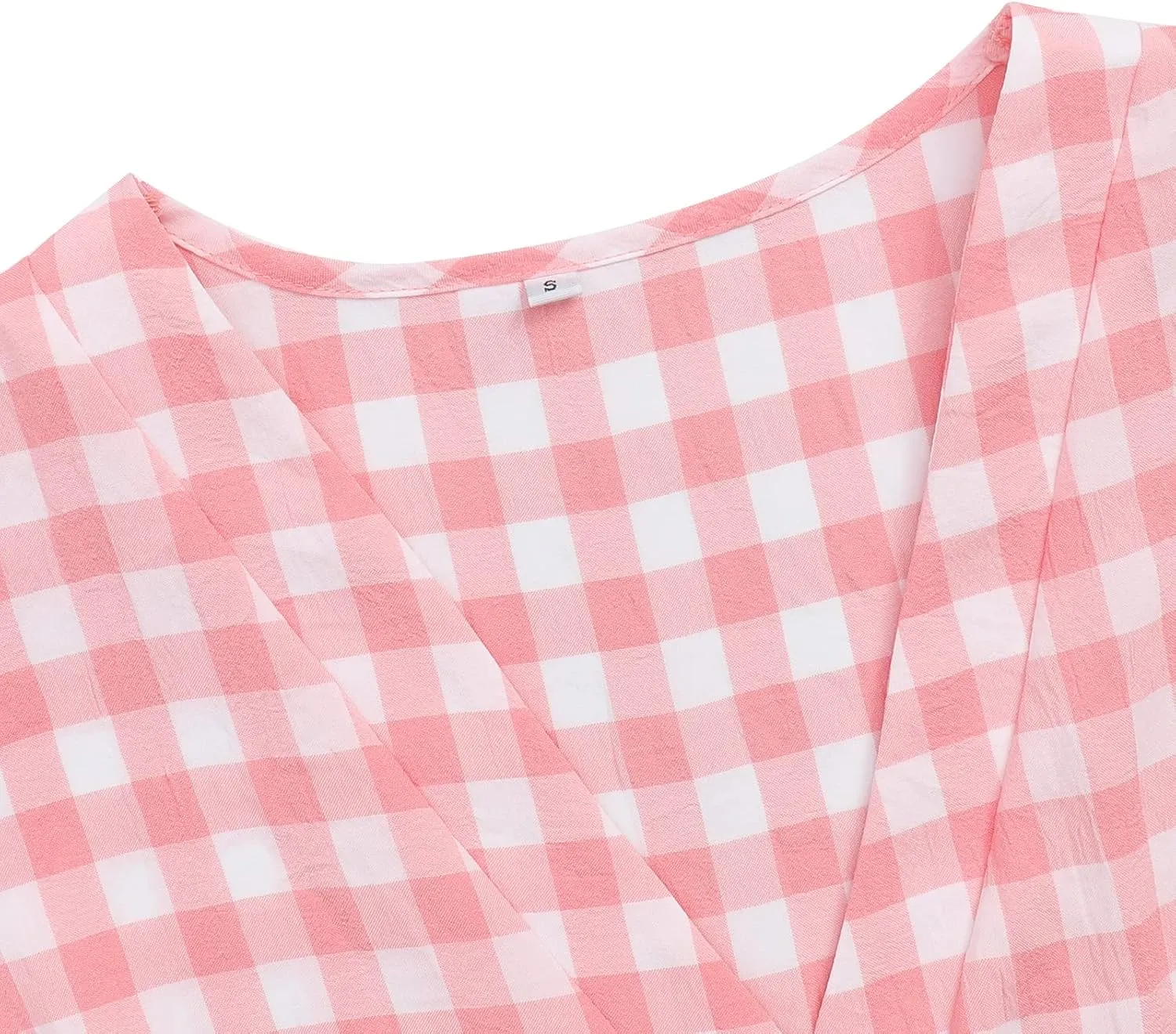 Women's Summer Casual V-Neck Sleeveless Plaid Button Dress