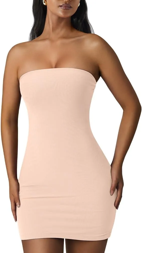 XXTAXN Women's Sexy Tube Sleeveless Bodycon Cocktail Party Mini Dress