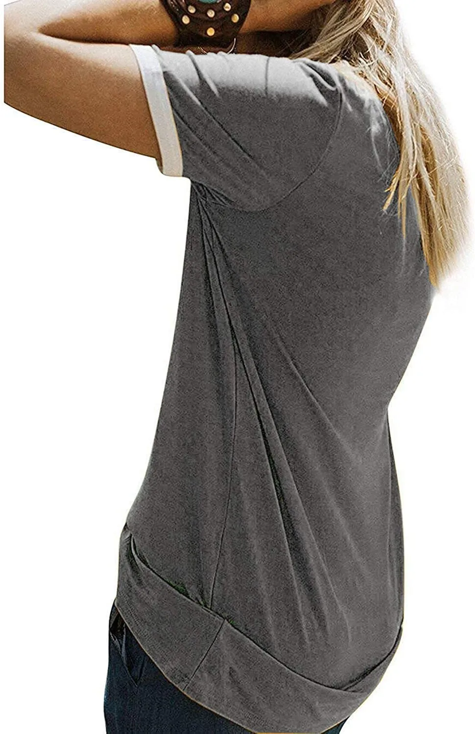 YEXIPO Graphic Tees for Women Short Sleeve Summer Tops Funny Letter Printed Loose Casual T Shirts