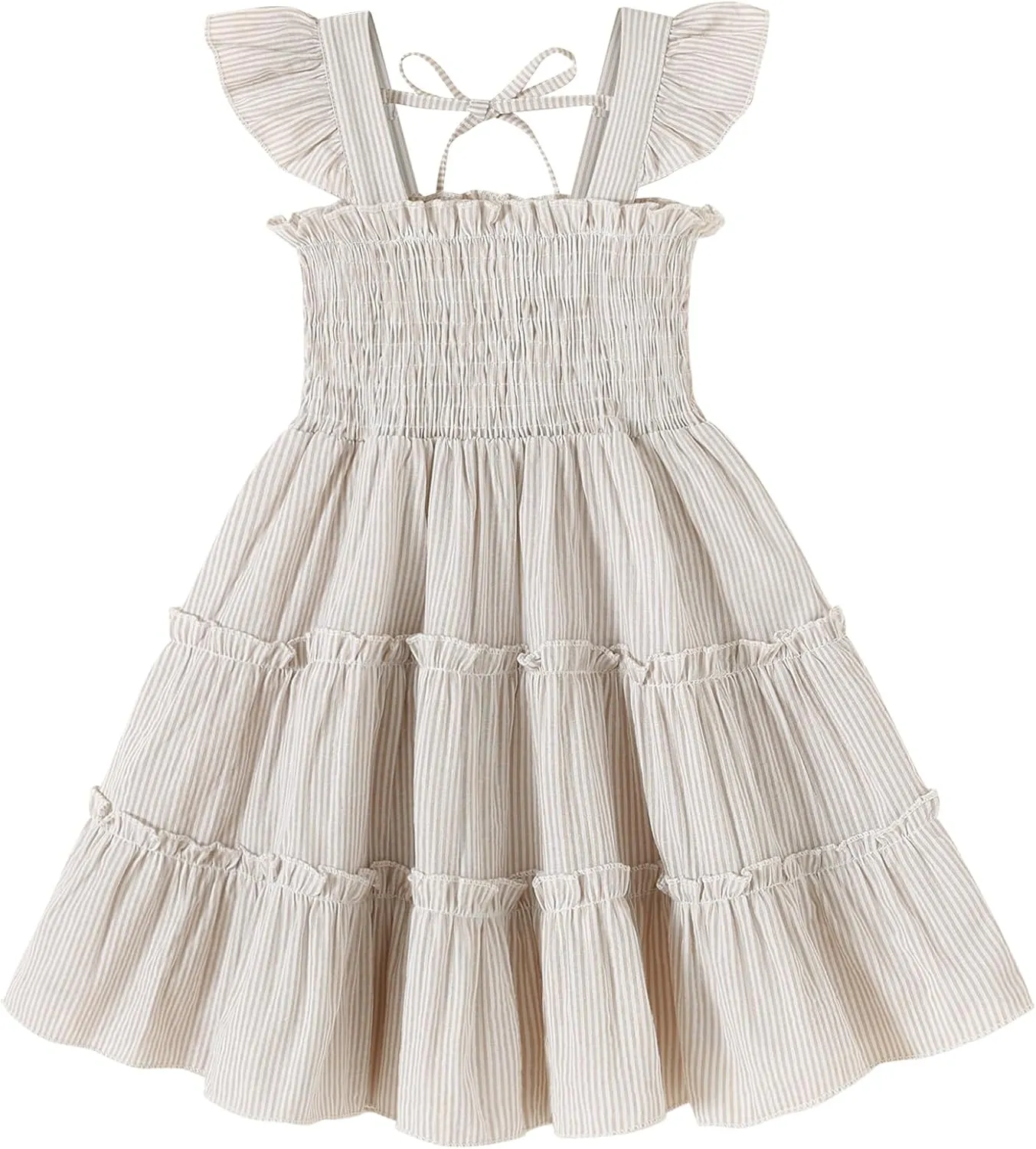 YOUNGER TREE Toddler Girl Dress Baby Girls Summer Clothes Ruffle Sleeve Floral Smock Beach Boho Dresses Sundress